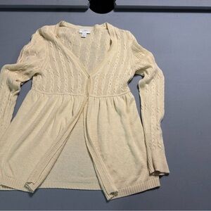 y2k era Ann Taylor LOFT Cream Cable Knit fairy Cardigan